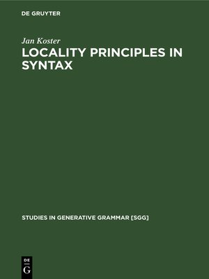 cover image of Locality principles in syntax